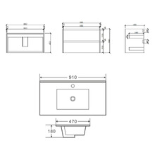 Laulea 900mm Wall Hung Vanity & Mirror Cabinet Package